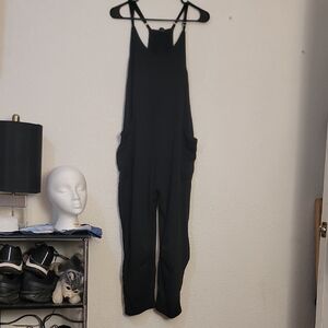 Elegant Black Jumpsuit with Strappy Design